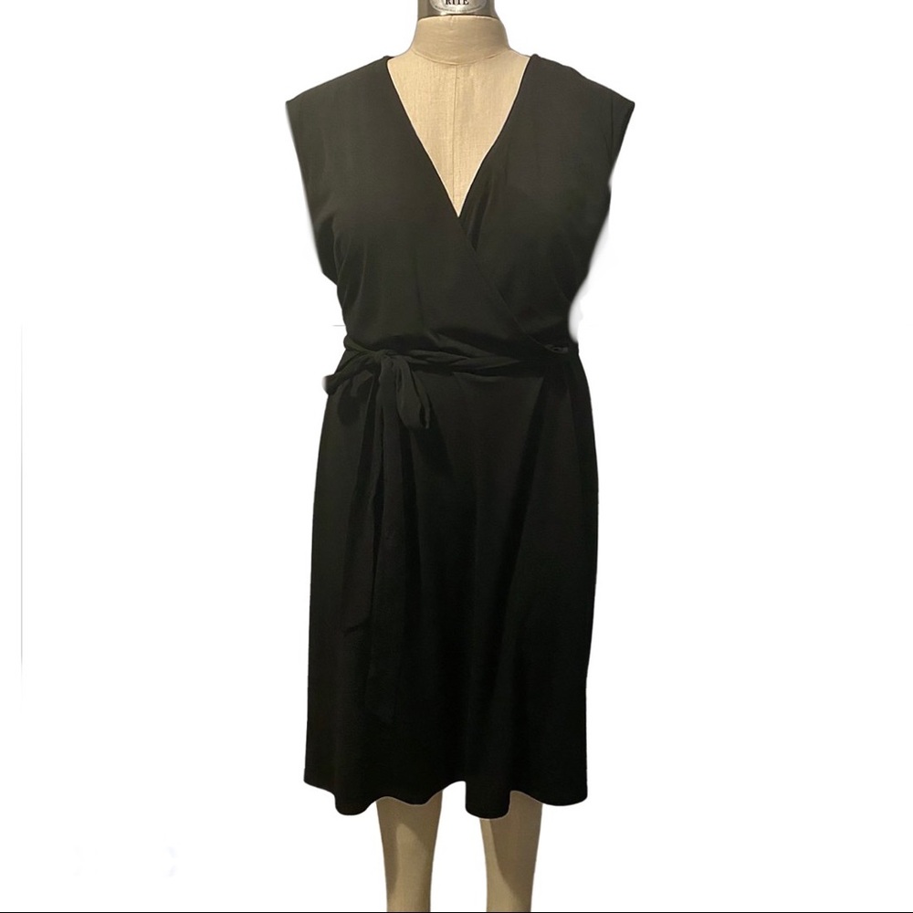 Love & Legend Black Faux Front Wrap Dress in Black BNWT